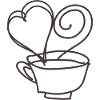 Coffee cup with heart drawn
