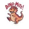 Dino with funny kids design