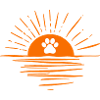 Sunset with dog paw