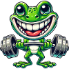Funny Frog Haltérophilie Dessin animé