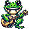 Cute frog with guitar