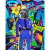 Street art dog police