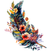 Feather studded with flowers
