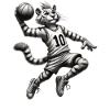 Tiger playing basketball