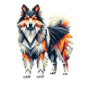 Geometric Art Icelandic Sheepdog