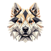 Geometric Art Norwegian Buhund
