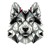 Geometric Art Norwegian Elkhound