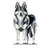 Geometric Art Norwegian Elkhound