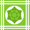 Geometric play of colours in green
