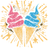 Eiscreme Cartoon Look