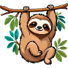 Cute Happy Cartoon Sloth