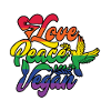 Love Peace Vegan Rainbow