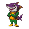 Shark Funny Kawaii Cartoon Character Clipart
