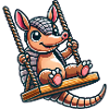 Funny Armadillo Swing Cartoon Playground
