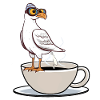Maritime Seagull Coffee Cup Coffee White Black