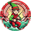 Christmas Elf Fishing
