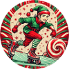 Christmas elf inline skating