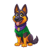 German Shepherd Dog Kawaii Cartoon Character