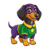 Cane bassotto divertente personaggio dei cartoni animati kawaii