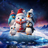 Amis pingouins mignons