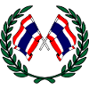 Thailand Flaggen im Lorbeerkranz
