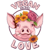 Vegan Means Love Cute Pig