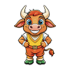 Toro Lindo Personaje De Dibujos Animados Kawaii Clipart