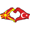 Macedonia Turchia Bandiera Mani Forma Cuore