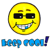 Keep cool - Funny emoticon with sunglasses