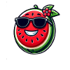 Cool watermelon with fruity sunglasses