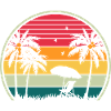 Retro Beach Sunset