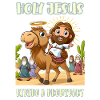 Holy Jesus riding a dromedary