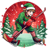 Christmas Elf Ice Hockey