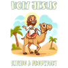 Holy Jesus riding a dromedary