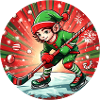 Christmas Elf Ice Hockey