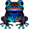 Frosch Porträt Bunt