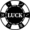 "LUCK" Casino-Chip - Black Chip for Poker player