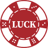 "LUCK" Casino-Chip - Red Chip for Poker players