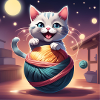 Kawaii Kitty Playtime 🧶✨