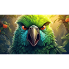 Cute grumpy grouchy animals - parrot