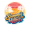 Summer vibes retro sunset