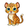 Amur Leopard Cartoon Character Kawaii Clipart