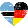 Botswana Germany Flag Heart