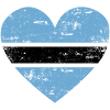 Botswana Flag Heart