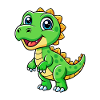 Dinosaurus söpö sarjakuvahahmo Kawaii Clipart