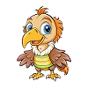 vautour mignon personnage de dessin animé Kawaii Clipart