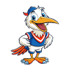 Cicogna carino personaggio dei cartoni animati Kawaii Clipart