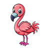 flamingo, sød, tegneseriefigur, kawaii Clipart