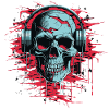 Zombie Skull Disc Jockey