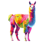 Lama Alpaga Arc-en-ciel Oeuvre